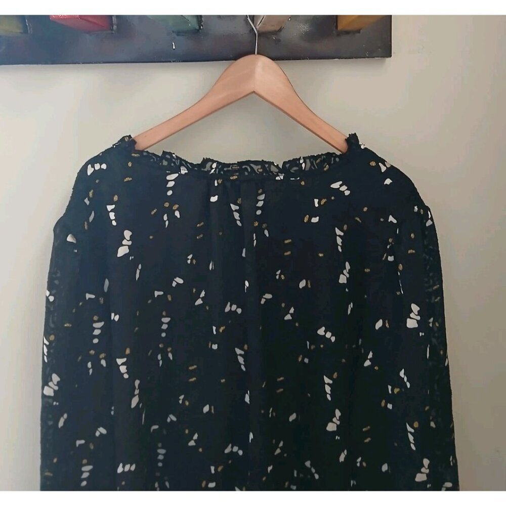 Talbots Plus Burnout Velvet Popover Top - Picture 10 of 13